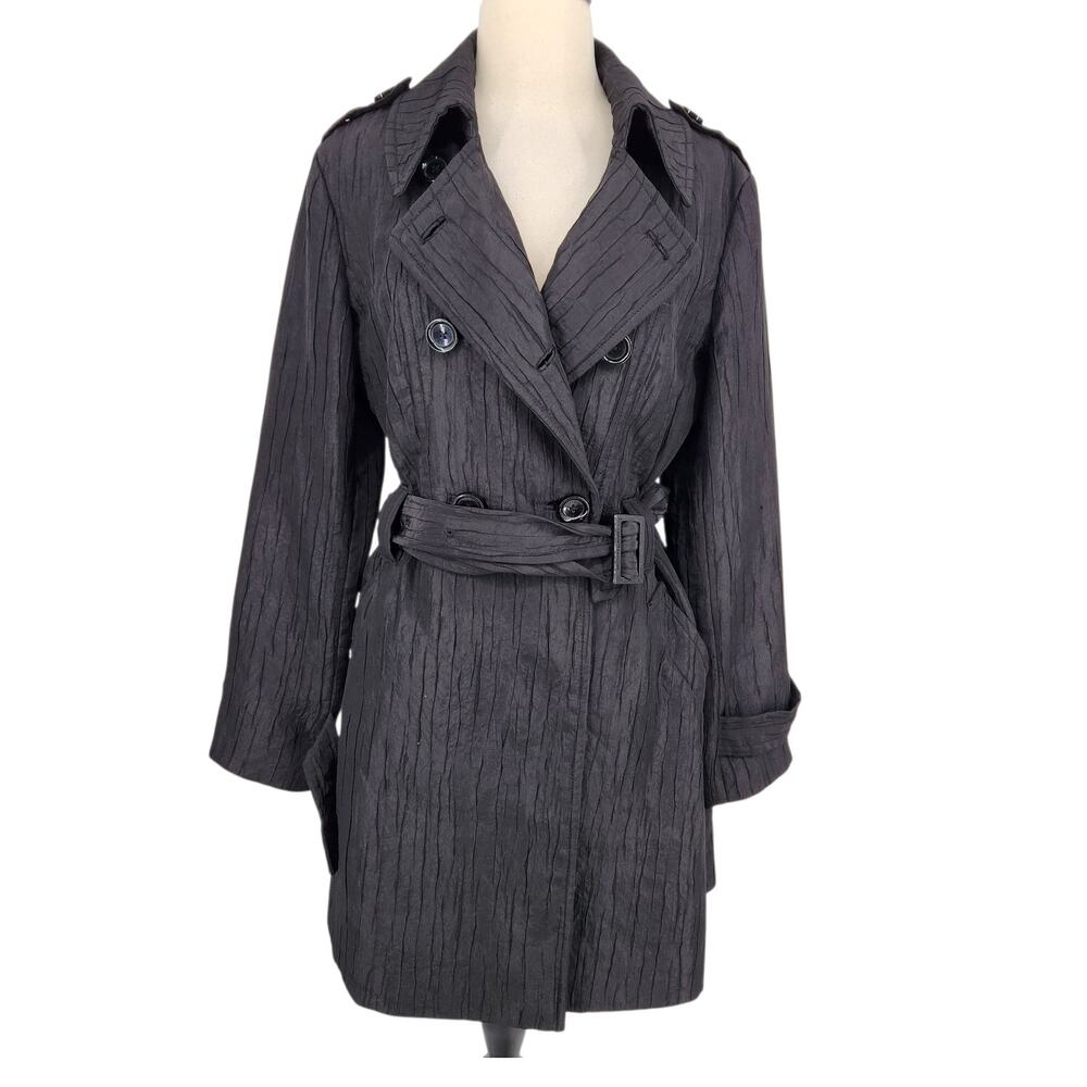 Michael Michael Kors Black Textured Trench Coat